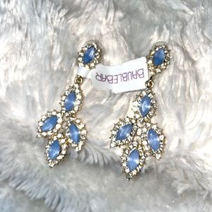 NWT Baublebar Stunning blue and diamonte chandelier earrings
